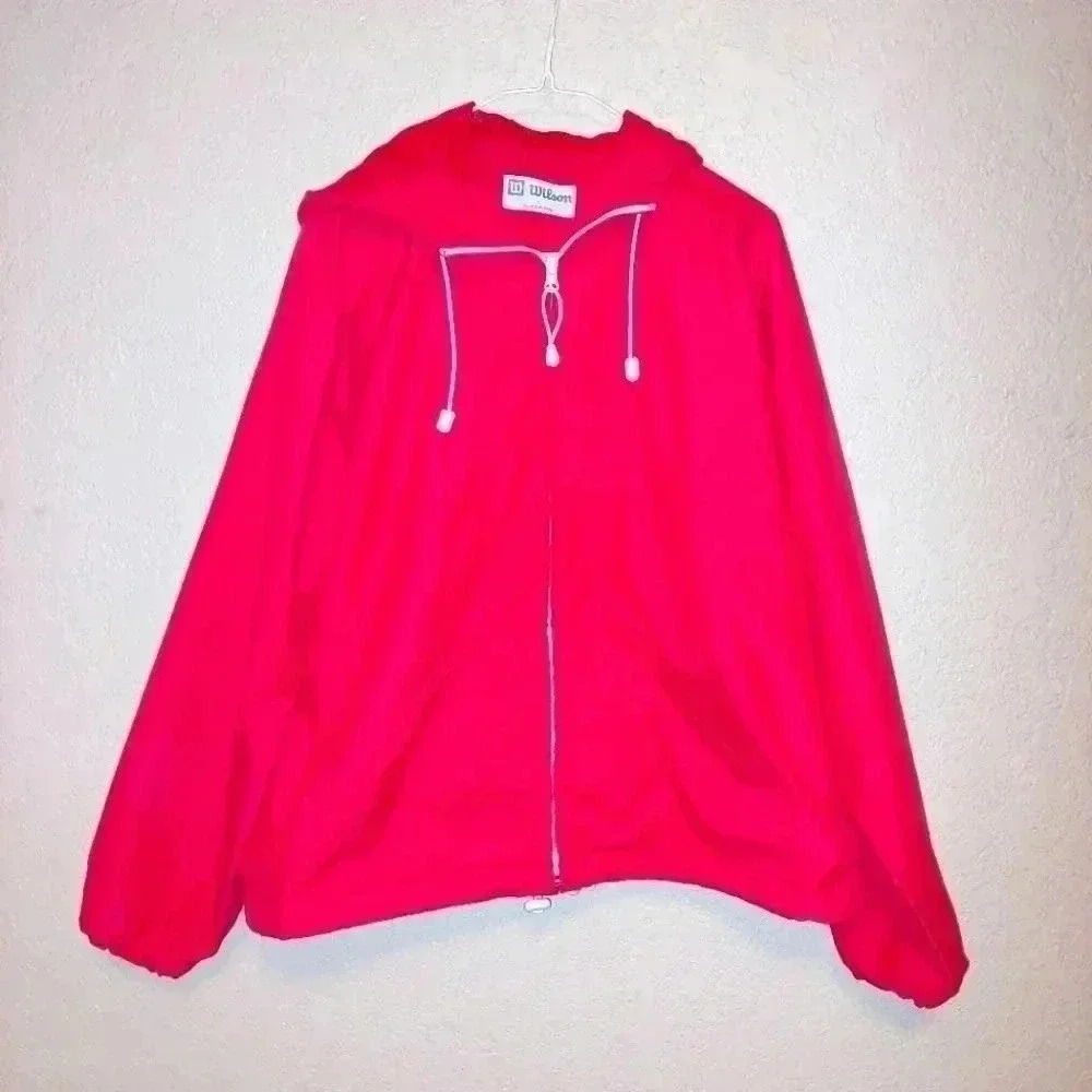 WilsonRed hooded zip up jacket size large